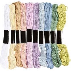 Broderitr&aring;d, tykkelse 1 mm, pastellfarger, 10x8 m/ 1 pk.