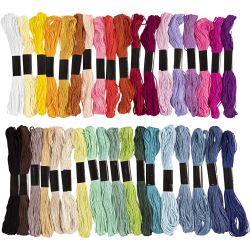 Broderitr&aring;d, tykkelse 1 mm, ass. farger, 42x8 m/ 1 pk.