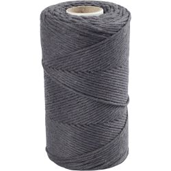 Macram&egrave;-Snor, L: 198 m, dia. 2 mm, gr&aring;, 330 g/ 1 rl.