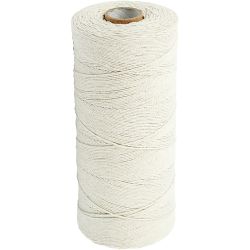 Knyttegarn, L: 700 m, Ekstra tynn kvalitet 12/6, ca. 1 mm, lys natur, 250 g/ 1 nst.