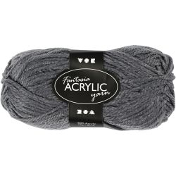Fantasia Akrylgarn, L: 80 m, grå, 50 g/ 1 nst.