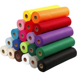 Hobbyfilt, B: 45 cm, tykkelse 1,5-2 mm, 180-200 g, ass. farger, 20x5 m/ 1 pk.