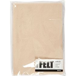 Hobbyfilt, A4, ark 210x297 mm, tykkelse 1,5-2 mm, lys pulver, 10 ark/ 1 pk.