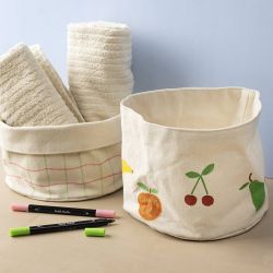 Stoffkurver, H: 14,5 cm, dia. 20 cm, 385 g, lys natur, 2 stk./ 1 pk.