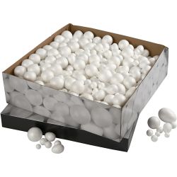 Kuler og Egg, str. 1,5-6,1 cm, hvit, 550 stk./ 1 pk.