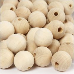 Treperle, dia. 20 mm, hullstr. 4 mm, natur, 200 stk./ 1 pk.