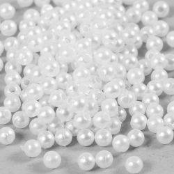 Voksperler, dia. 4 mm, hullstr. 1,5 mm, perlemor, 210 stk./ 1 pk.
