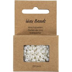 Voksperler, dia. 4 mm, hullstr. 1,5 mm, perlemor, 210 stk./ 1 pk.
