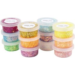 Glitter Clay, ass. farger, 72x20 g/ 1 pk.