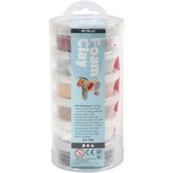 Foam Clay&reg; , metallisk, brun harmoni, 6x14 g/ 1 pk.