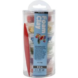 Foam Clay&reg; , metallisk, sterke farger, 6x14 g/ 1 pk.