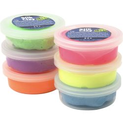 Silk Clay&reg;, neonfarger, 6x14 g/ 1 pk.