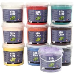 Silk Clay&reg;, ass. farger, 10x650 g/ 1 pk.