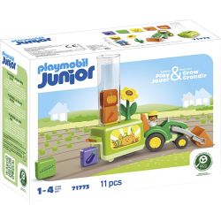 Playmobil Junior Traktor med last- og slippsåmaskin