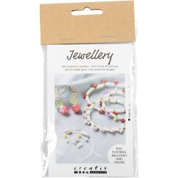 Mini DIY Kit Smykker, Elastisk armb&aring;nd og &oslash;rering, 1 pk.