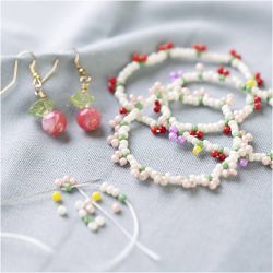 Mini DIY Kit Smykker, Elastisk armb&aring;nd og &oslash;rering, 1 pk.