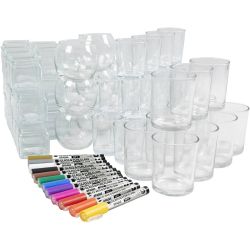 Gruppe DIY Kit Lysglass med porselenstusj, 1 sett