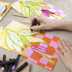 DIY Kit Oljepastell, Blomst, ass. farger, 1 pk.