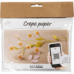 Mini DIY Kit Kreppapir, Kirseb&aelig;rgren, Strekk-/krep: 180%, 1 pk.