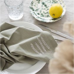 Mini DIY Kit Brodering, Serviett, st&oslash;vete gr&oslash;nn, 1 pk.