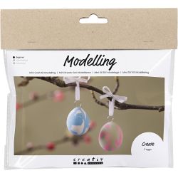 Mini DIY Kit Modellering, Marmorerte egg, 1 pk.