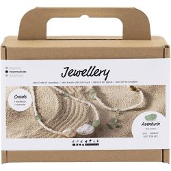 Mini DIY Kit Smykker, Aventurine halskjede og armb&aring;nd, 1 pk.