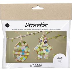 Mini DIY Kit Dekorasjon, Egg og kylling, svart, brun, hvit, ass. farger, 1 pk.