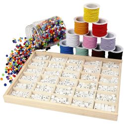Gruppe DIY Kit Bokstavperler p&aring; armb&aring;nd, 1 sett