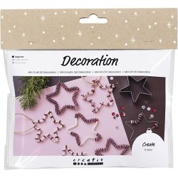 Mini DIY Kit Dekorasjon, Stjerner, r&oslash;d, 1 pk.