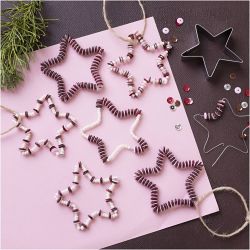 Mini DIY Kit Dekorasjon, Stjerner, rød, 1 pk.