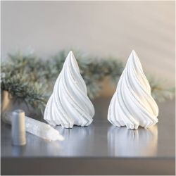 Mini DIY Kit Resinstøping, Juletrær, hvit, 1 pk.