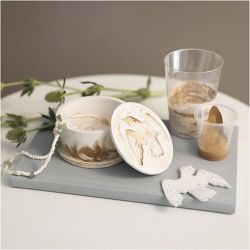 DIY Kit Resinst&oslash;ping, Krukke med lokk, beige, off white, 1 pk.