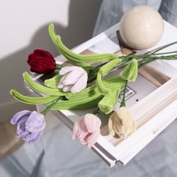 Mini DIY Kit Blomster av Piperensere, Tulipaner, ass. farger, 1 pk.