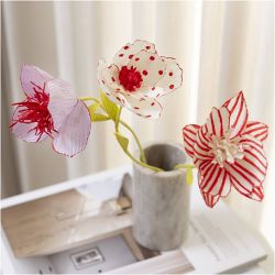 Mini DIY Kit Kreppapir, Blomster, pastellfarger, 1 pk.