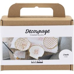 Mini DIY Kit Decoupage, Muslingskall, soft rosa, 1 pk.