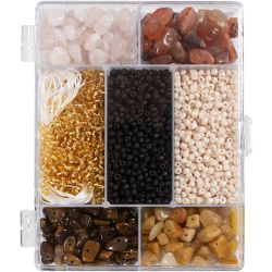 DIY Mix Smykker, Krystaller, str. 2,6-10 mm, hullstr. 0,8-1,2 mm, ca. 2520 stk., ass. farger, 1 pk.