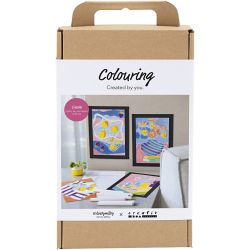 DIY Kit Fargelegging, Mal etter tall, tusjer, 1 pk.