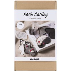 DIY Kit Resinst&oslash;ping, Konkylie, svart, hvit, 1 pk.