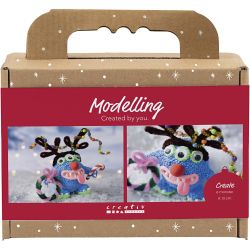 Mini DIY Kit Modellering, Reinsdyrmonster, ass. farger, 1 pk.
