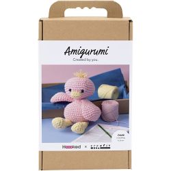 DIY Kit Amigurumi, Andunge, lys pink, lys gul, 1 pk.
