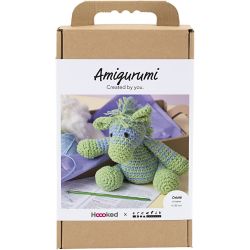 DIY Kit Amigurumi, Sebra , lys bl&aring;, lys gr&oslash;nn, 1 pk.