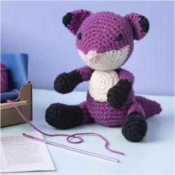 DIY Kit Amigurumi, Rev, svart, plomme, 1 pk.
