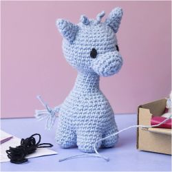 DIY Kit Amigurumi, Sjiraff, lys blå, 1 pk.