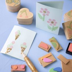 Gruppe DIY Kit Stempeltrykk, Pappesker og bokser, 1 pk.