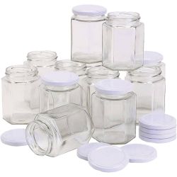 Sekskantet glassbeholder