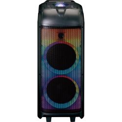 PA-høyttaler med LED-lys og mikrofoner
