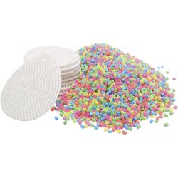 Rørperle pastellmix med perleplater